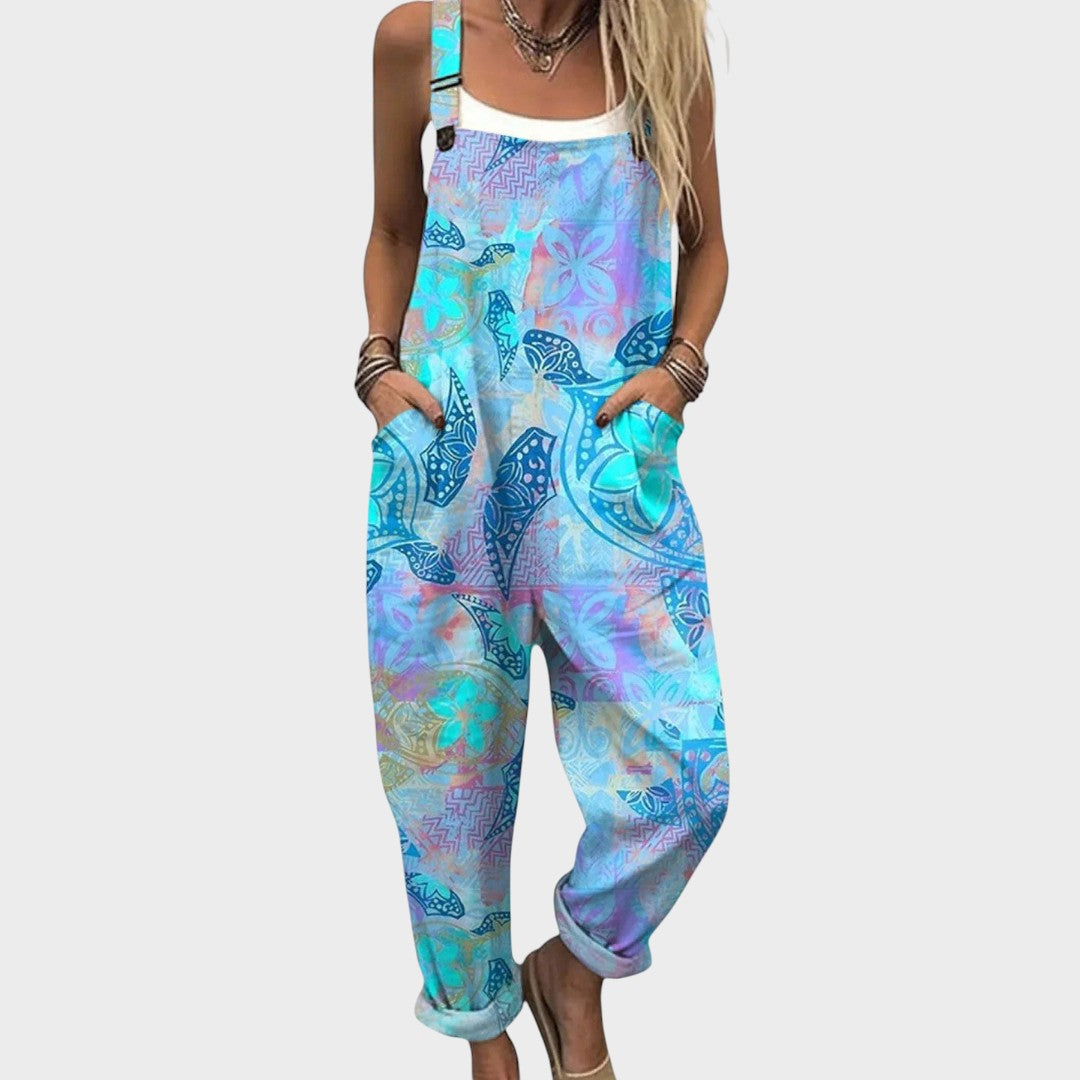 Karla Gemusterter Jumpsuit Für Alle Gelegenheiten Mit Taschen Qualität