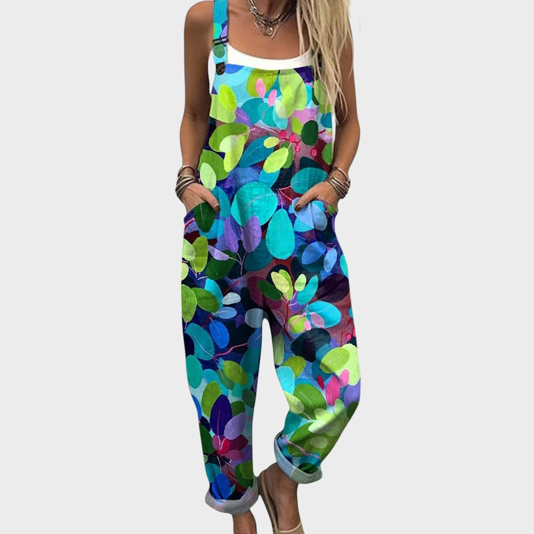 Mirjana Lockere Blumenmuster Jumpsuit Breite Passform