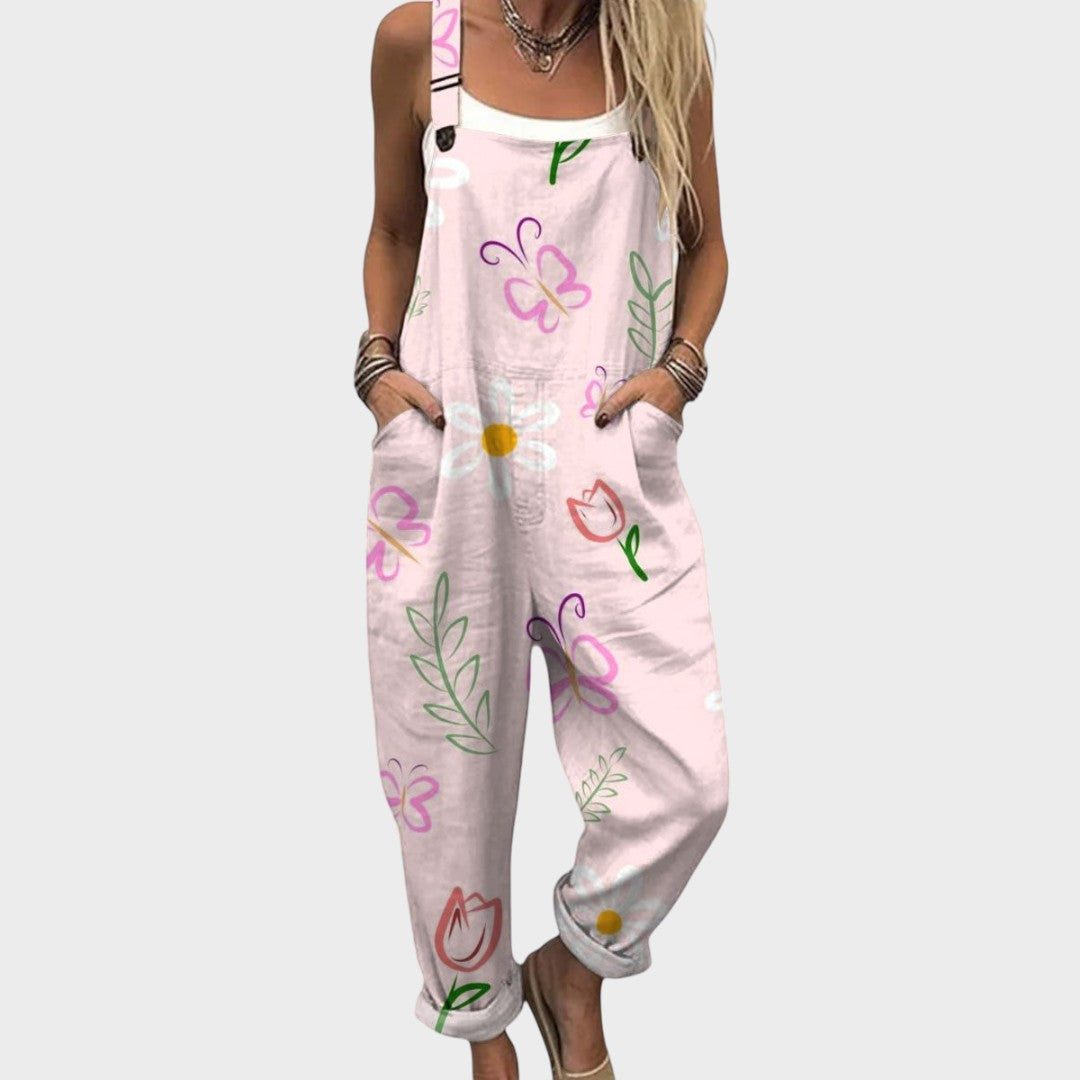 Ana Ležeran Blumen Jumpsuit mit Weitem Schnitt für den Tag