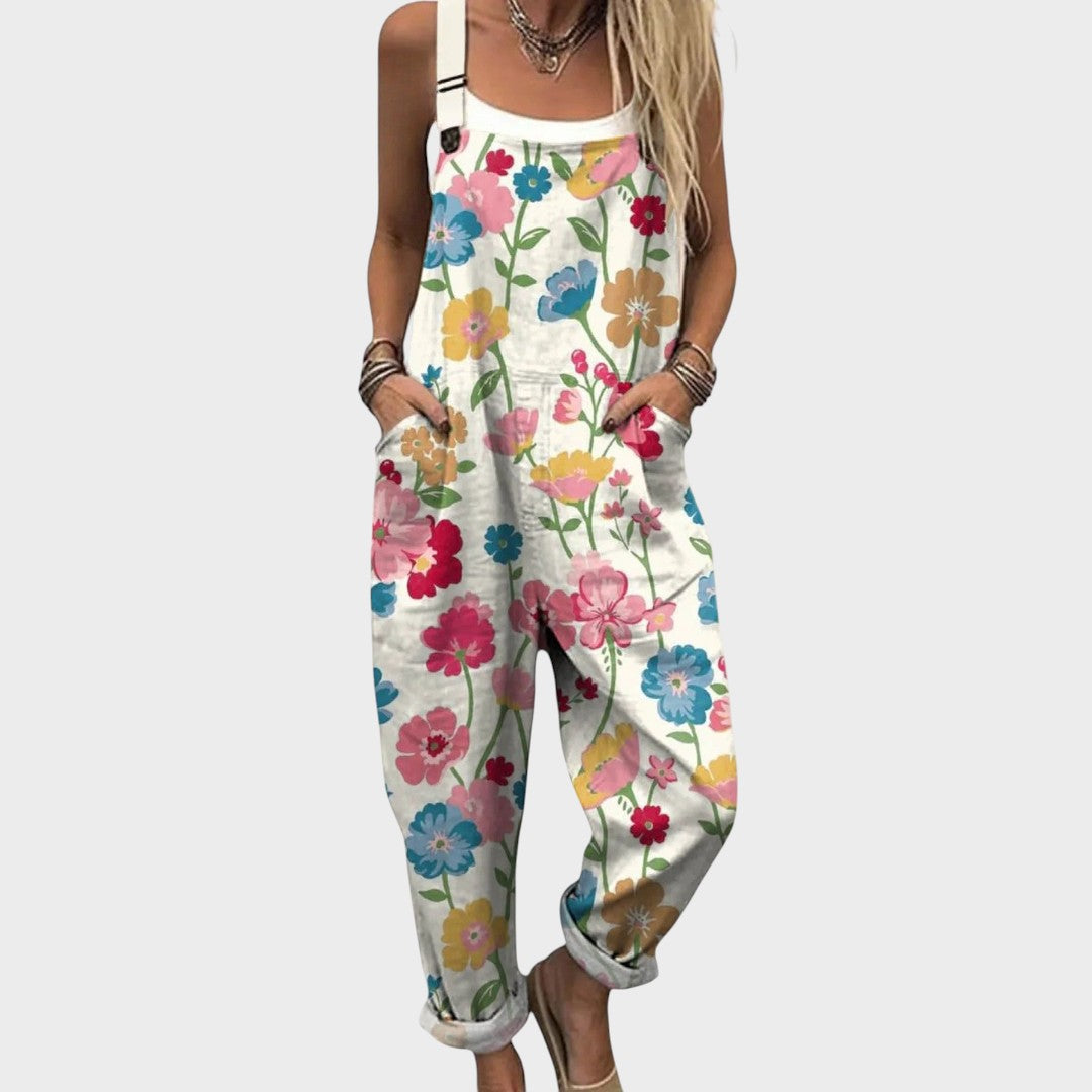 Kompatibler Liljana Locker Blumen Jumpsuit Mit Taschen