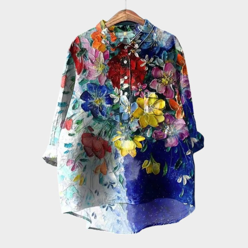 Lena | Premium-Bluse mit Blumenstickerei