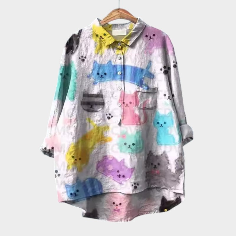 Amelie | Premium Bluse mit Blumenapplikationen
