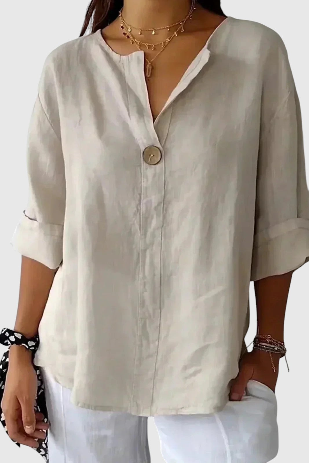 Zamma™ | Lockere Leinenbluse