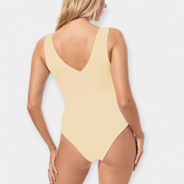 Ärmelloser Bodystocking mit V-Ausschnitt