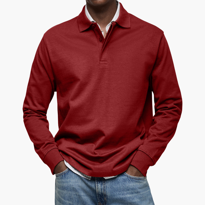 Alexandre | Lässiges Langarm-Poloshirt