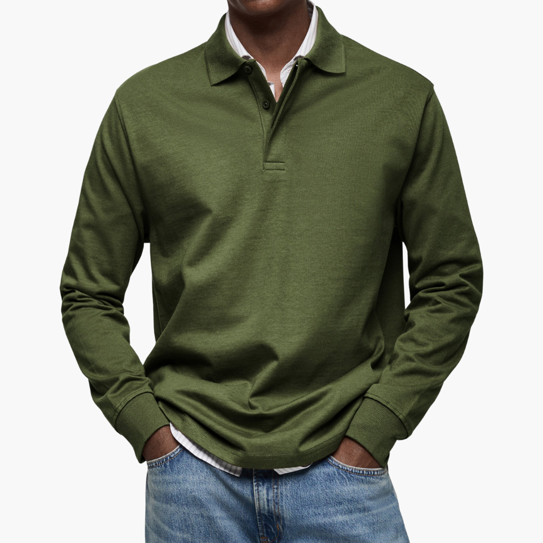 Alexandre | Lässiges Langarm-Poloshirt
