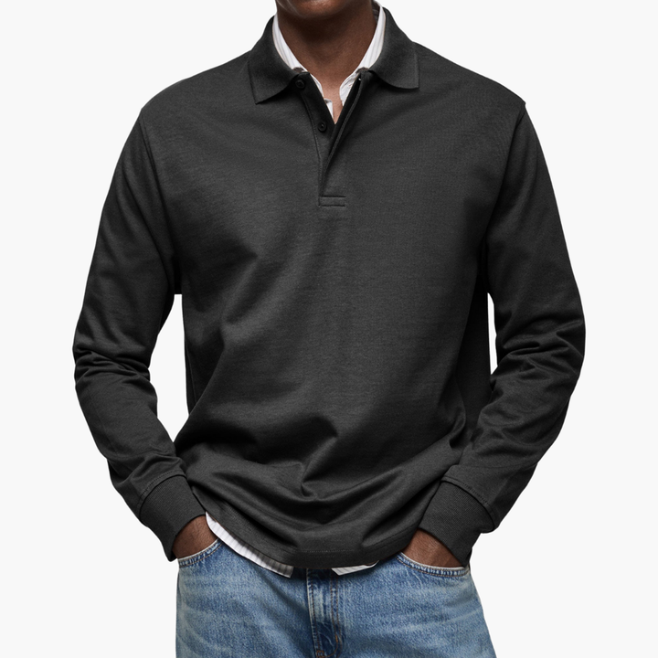 Alexandre | Lässiges Langarm-Poloshirt