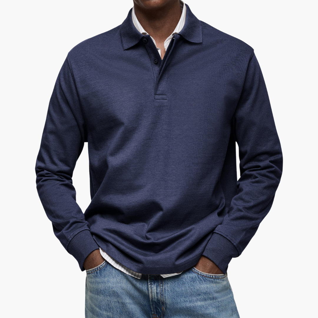 Alexandre | Lässiges Langarm-Poloshirt