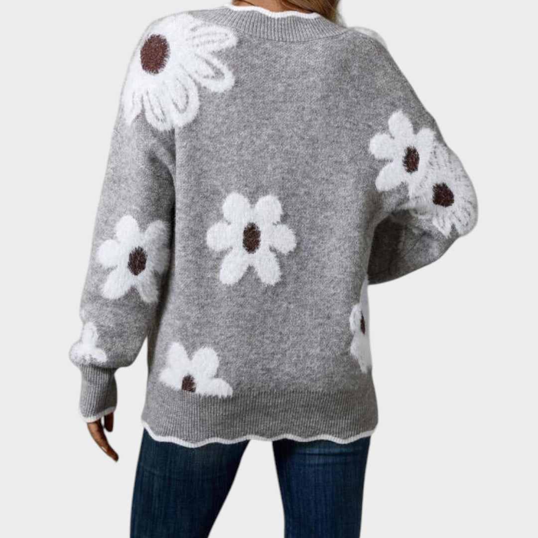 Valentina | Eleganter Blumenpullover