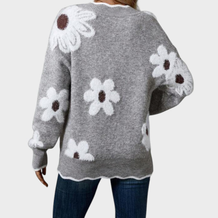 Valentina | Eleganter Blumenpullover