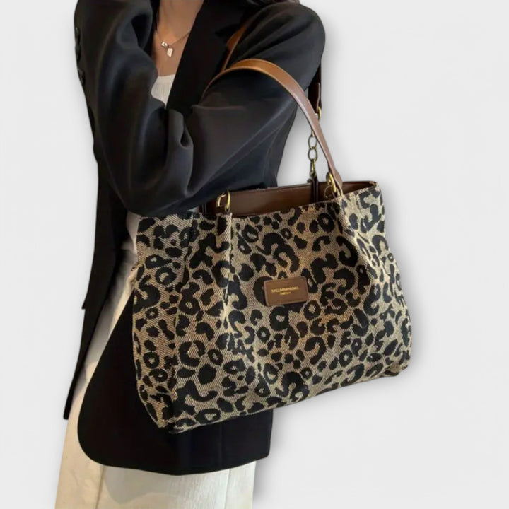 Brava™ | Leinentasche mit Leopardenmuster