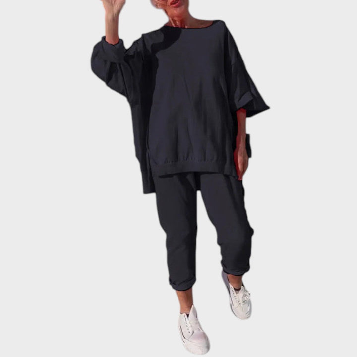 Isabel | Loungewear-Set mit Pullover-Oberteil und kurzen Hosen