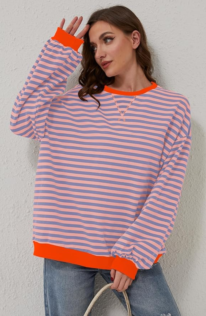 Mana | Gestreifter Oversized-Pullover
