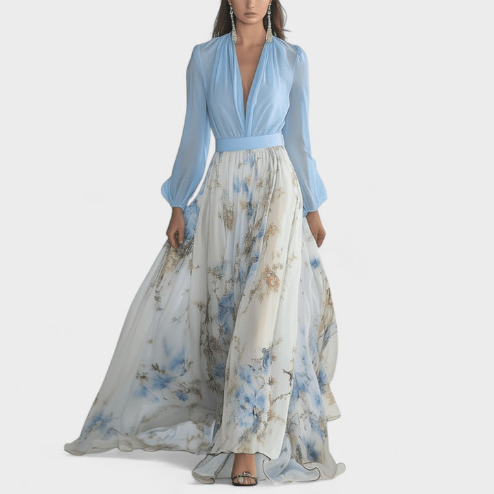 Karolina – Maxikleid mit Aquarelldruck