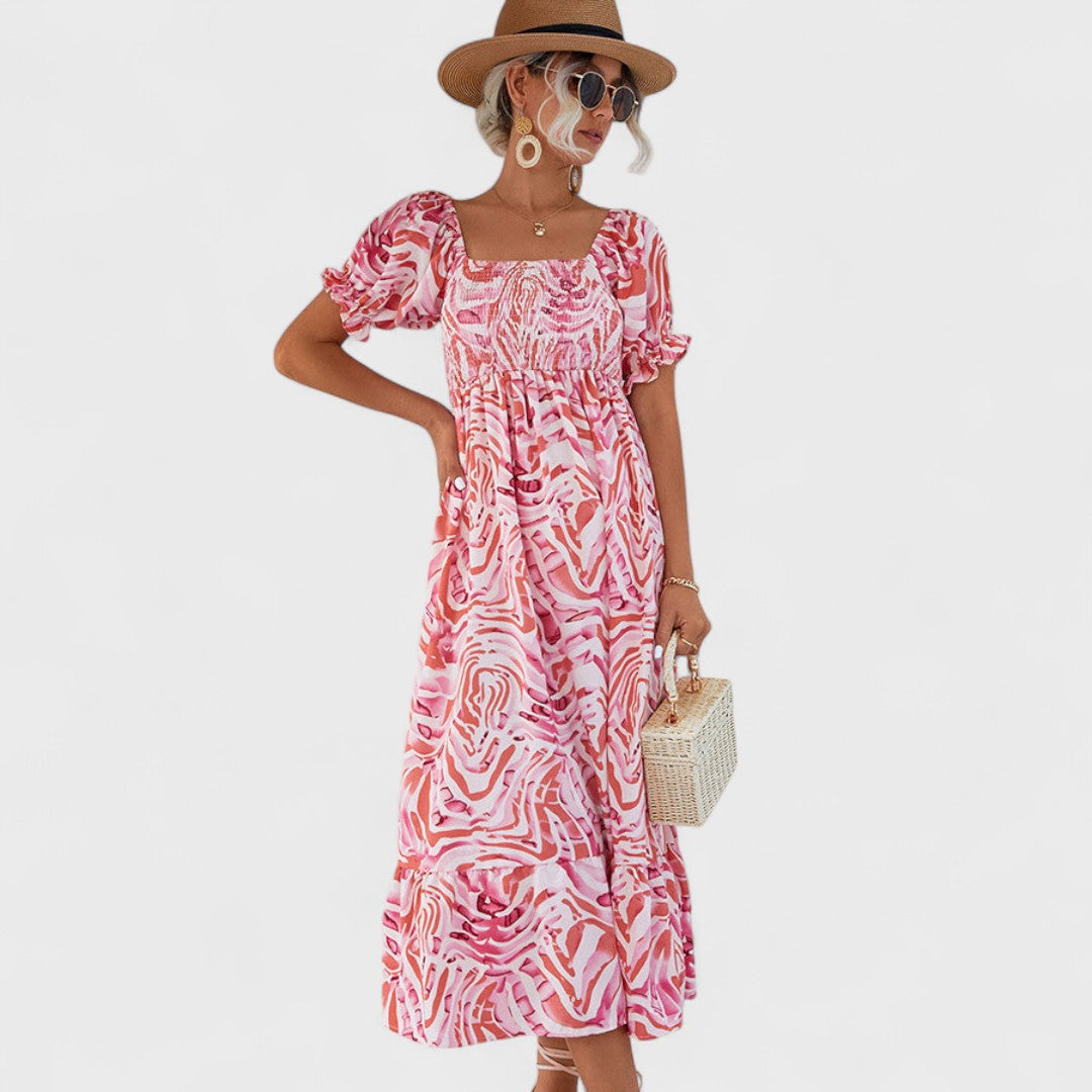 BARBORA | Midi Kleid mit Rüschen
