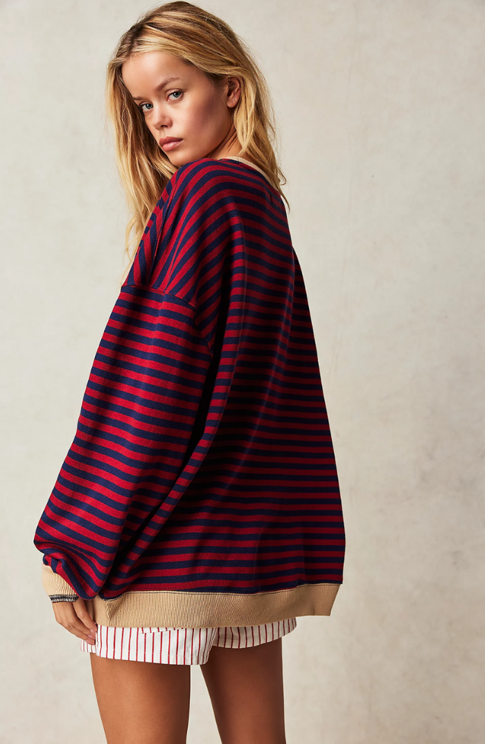 Mana | Gestreifter Oversized-Pullover