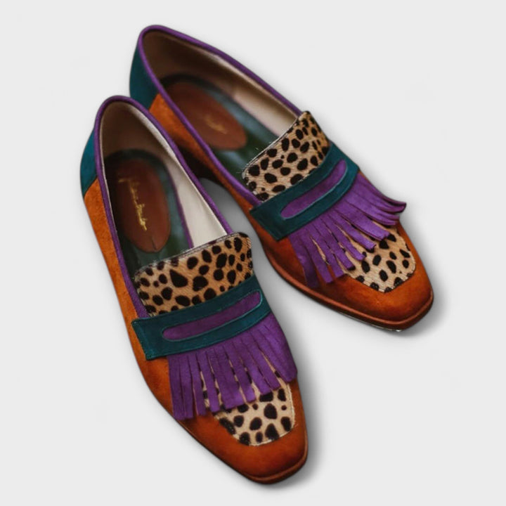 Fallon – Braune Mokkasiner mit Leopardenmuster