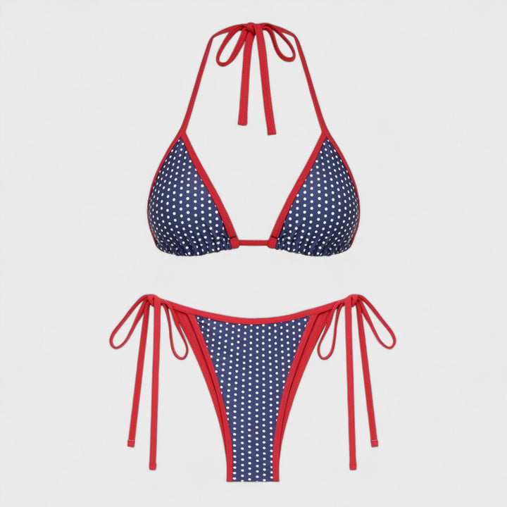 SORAIA | Gepunktetes Bikini mit Knoten