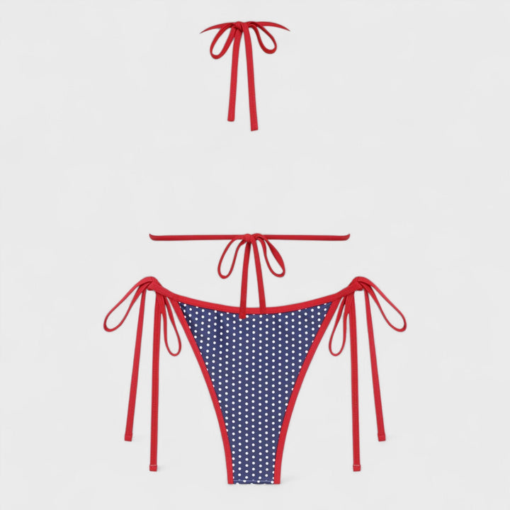 SORAIA | Gepunktetes Bikini mit Knoten