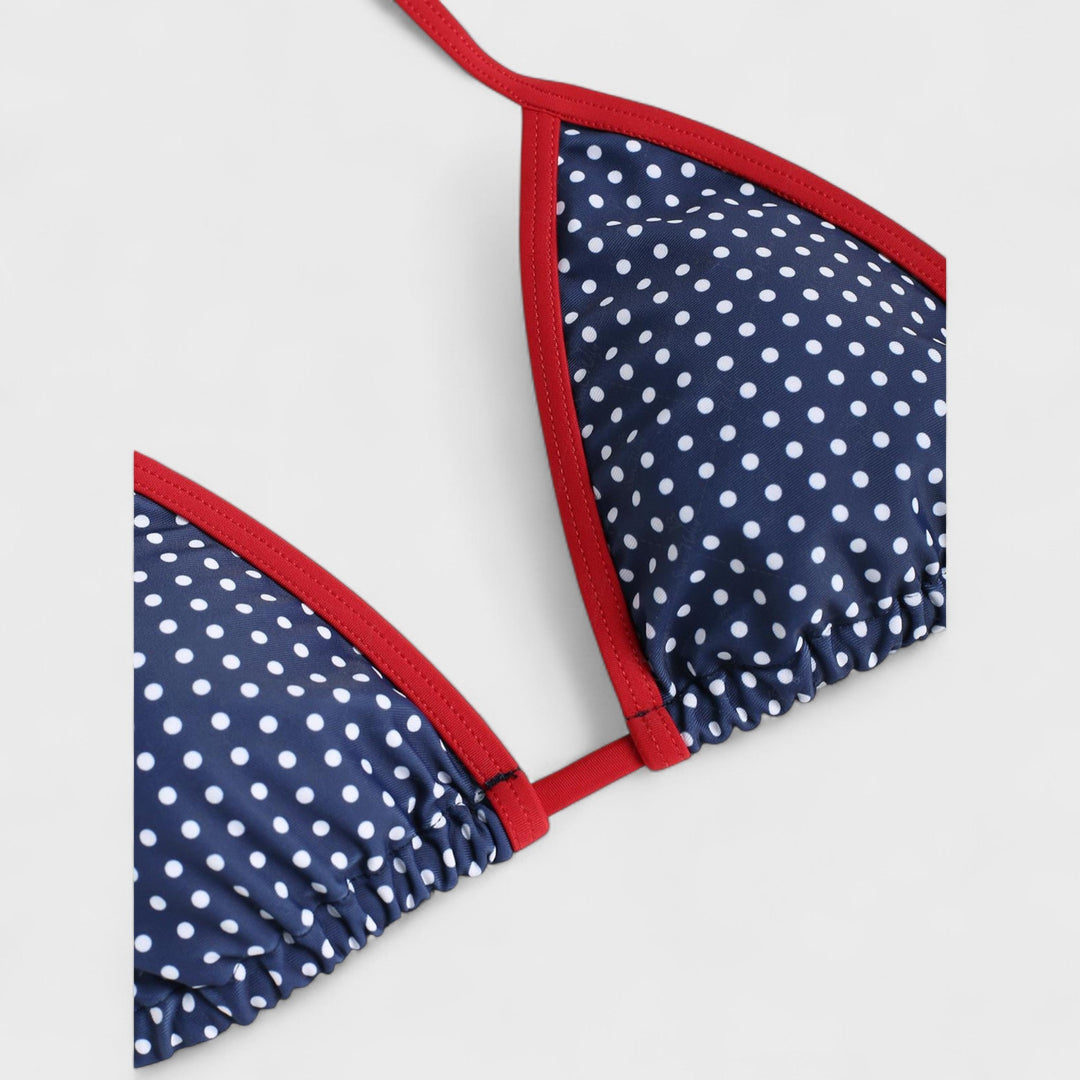 SORAIA | Gepunktetes Bikini mit Knoten