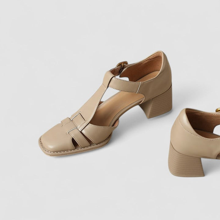Elyxiana | Orthopädische T-Strap Blockabsätze
