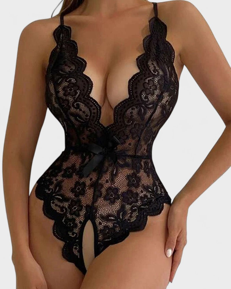 Agnes | Beige Body mit kurzen Ärmeln ohne Halskette