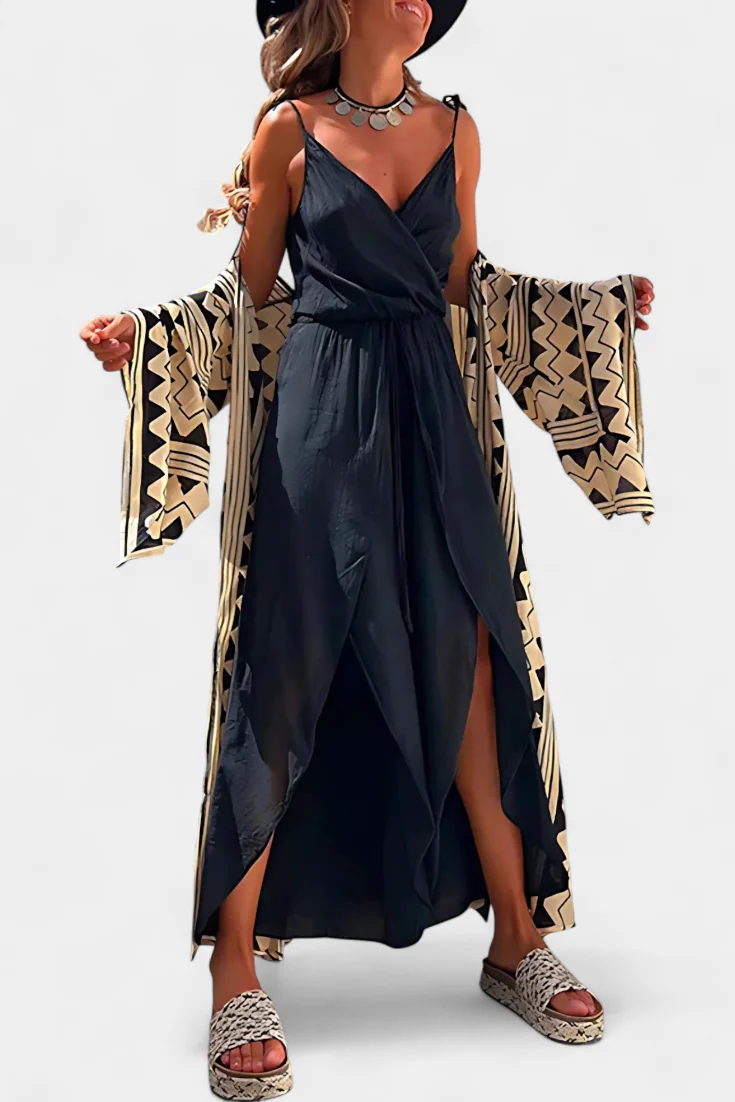 Lizzie - Gewaschenes Baumwoll-Jumpsuit mit Seitenschlitzen