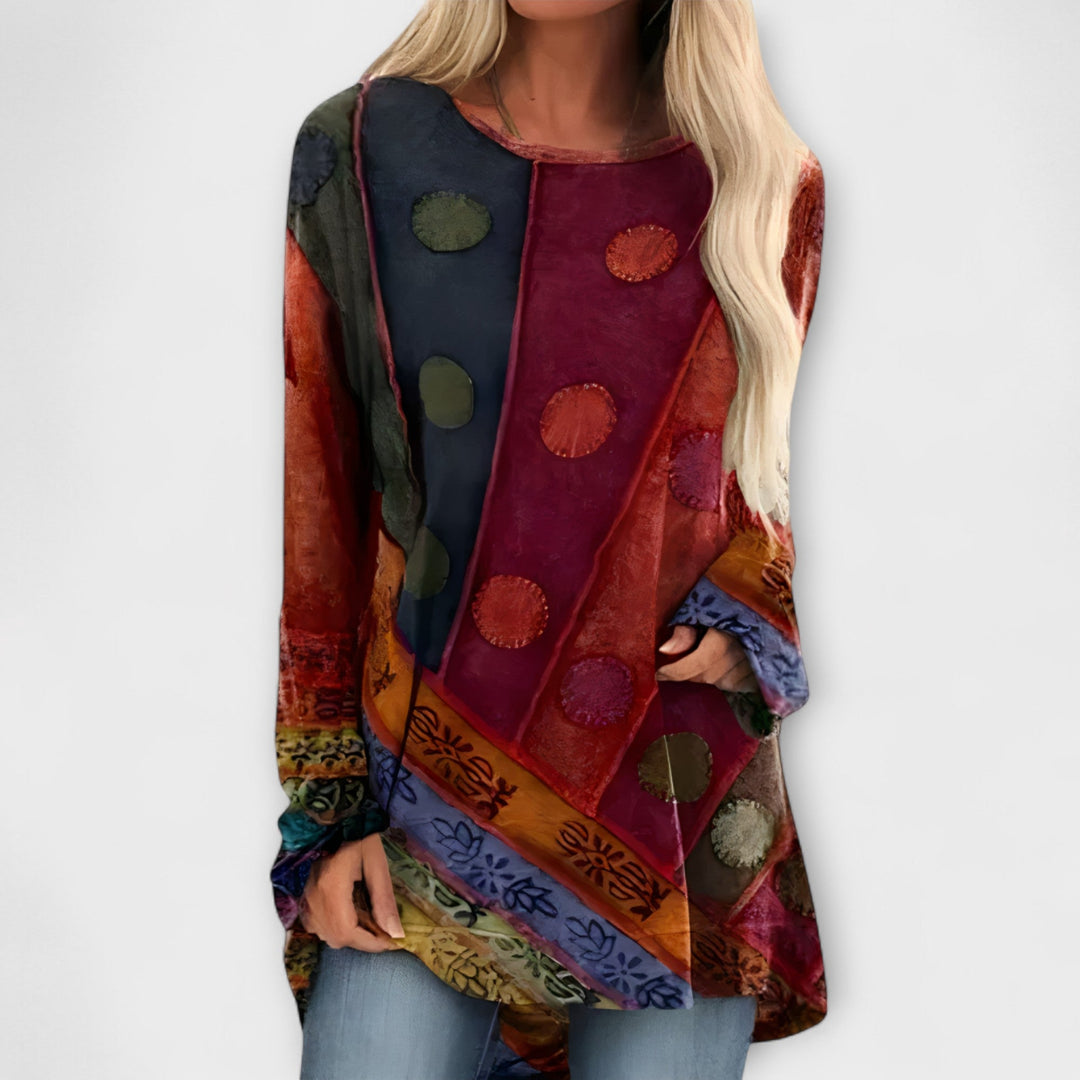 Stilvolle Damenbluse mit ethnischem Druck
