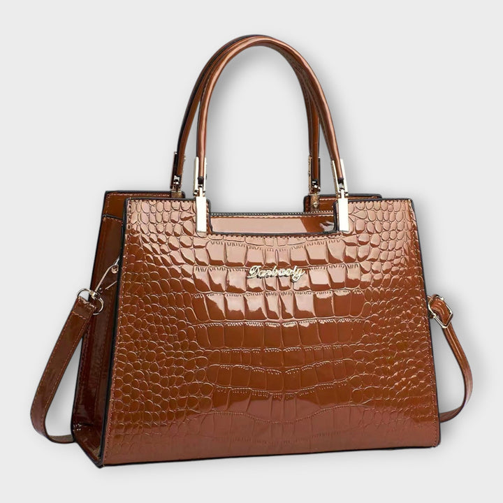 CROCODILE™ | Glänzende Tasche mit Krokodilleder-Design