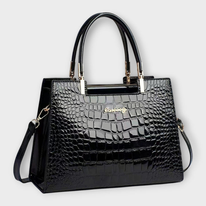 CROCODILE™ | Glänzende Tasche mit Krokodilleder-Design