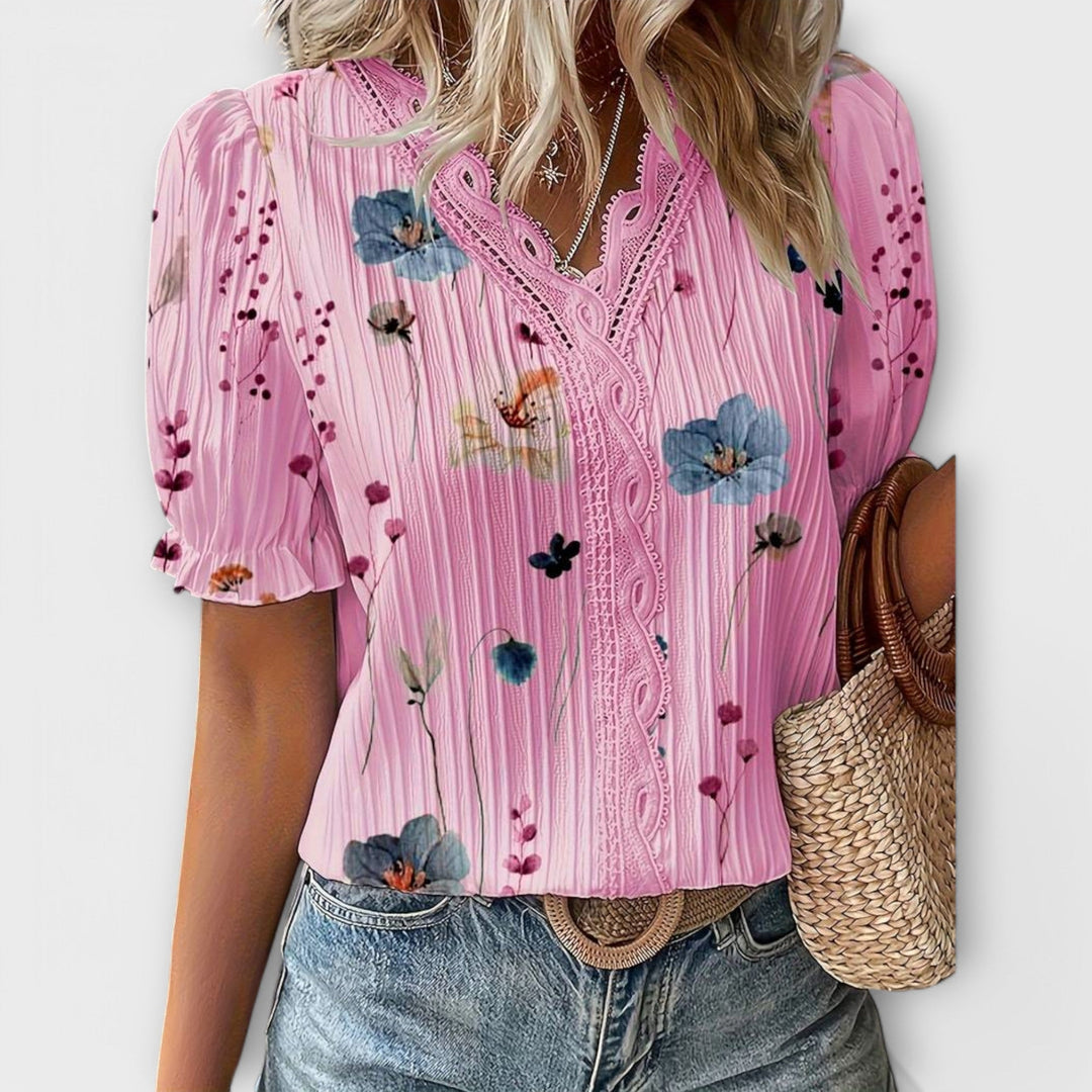 Emily - Bluse mit V-Ausschnitt