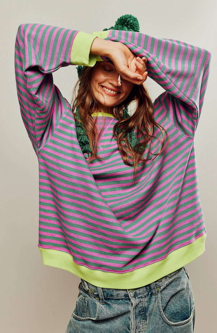 Mana | Gestreifter Oversized-Pullover
