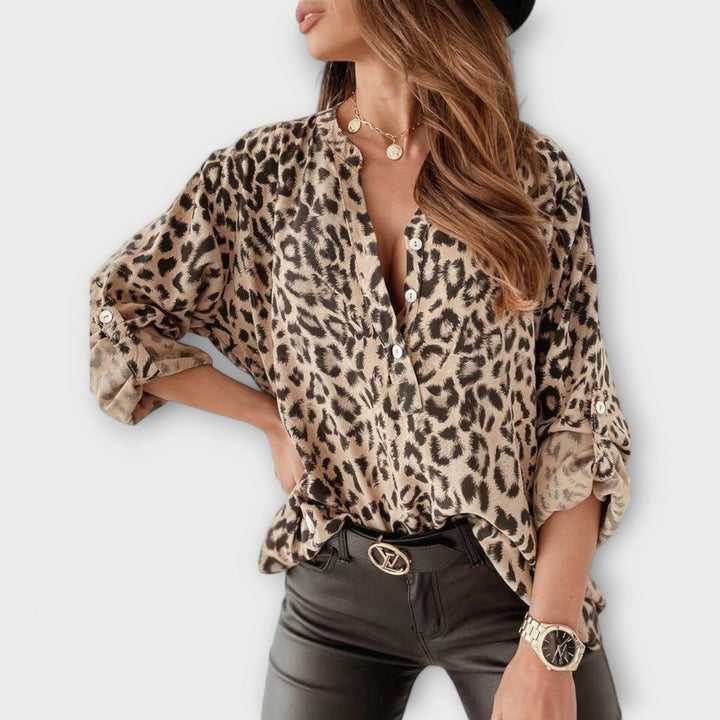 Modebluse mit Leopardenmuster