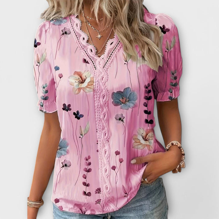 Emily - Bluse mit V-Ausschnitt