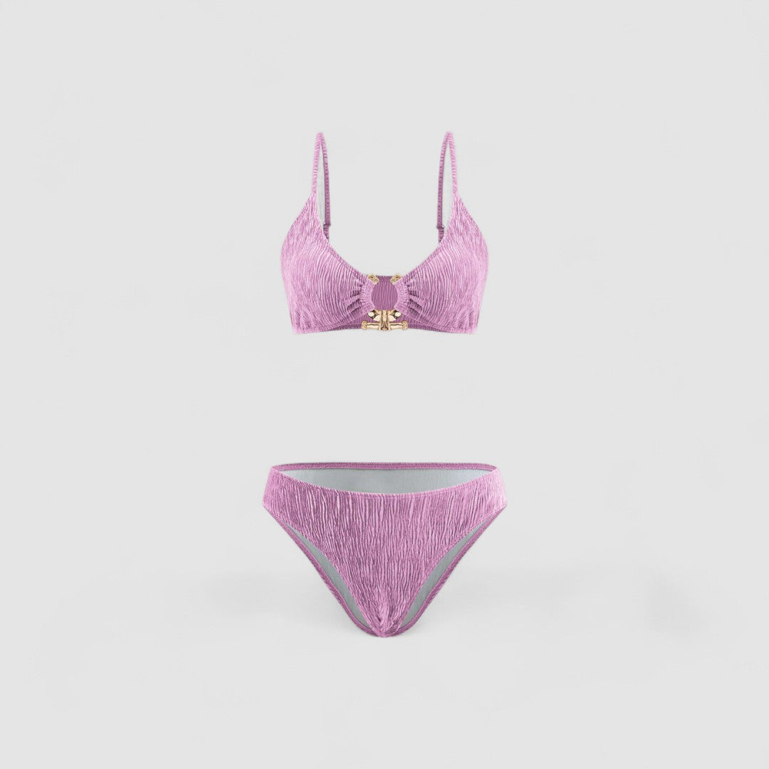 VIOLA | Samt-Bikini mit Sarong – 3 Teile