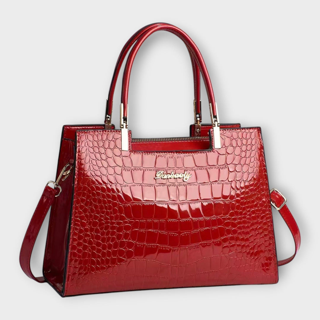 CROCODILE™ | Glänzende Tasche mit Krokodilleder-Design