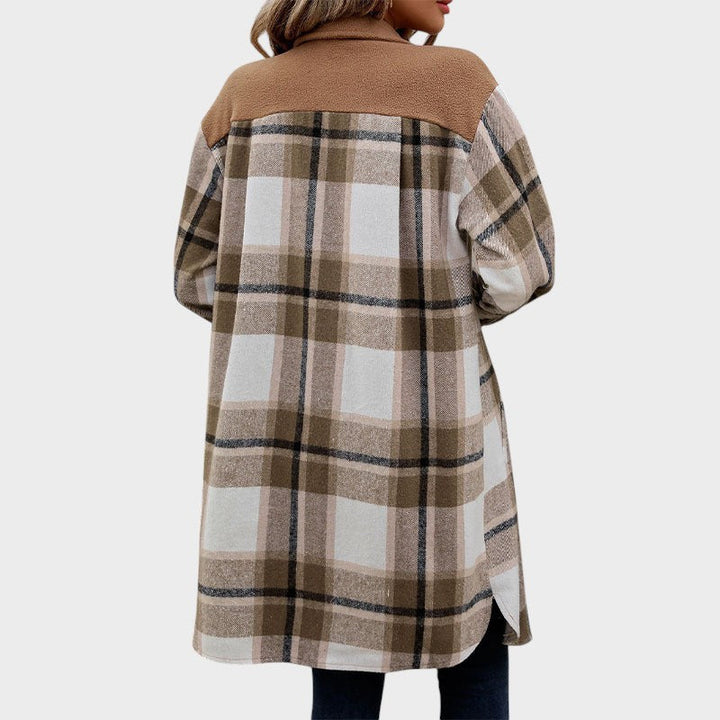 Celina | Hemd-ähnliche Weste mit kariertem Muster und Taschen
