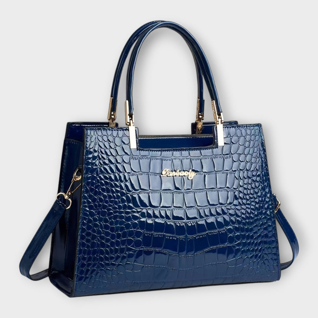 CROCODILE™ | Glänzende Tasche mit Krokodilleder-Design