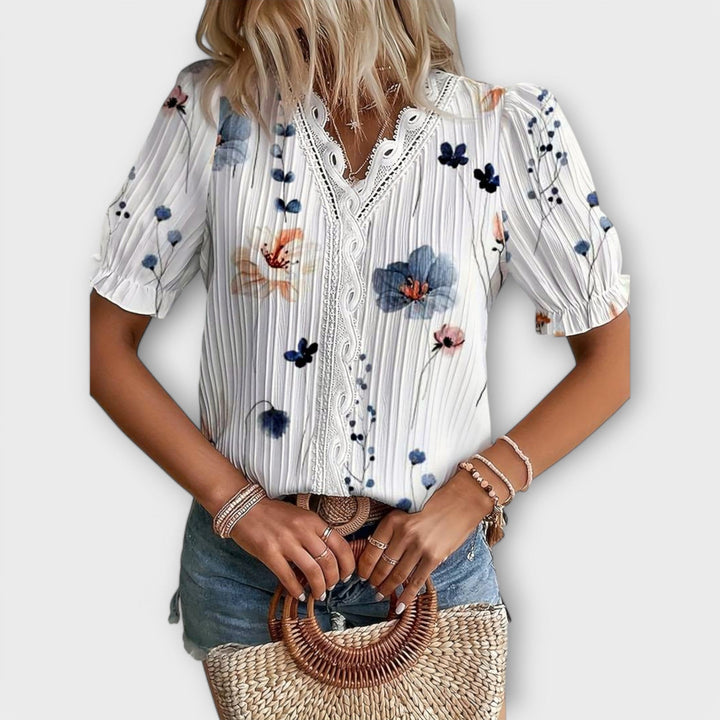 Emily - Bluse mit V-Ausschnitt
