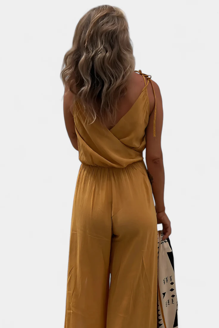 Lizzie - Gewaschenes Baumwoll-Jumpsuit mit Seitenschlitzen