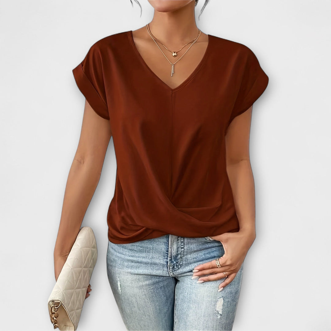 Eloise - Top mit V-Ausschnitt und Knotendetail