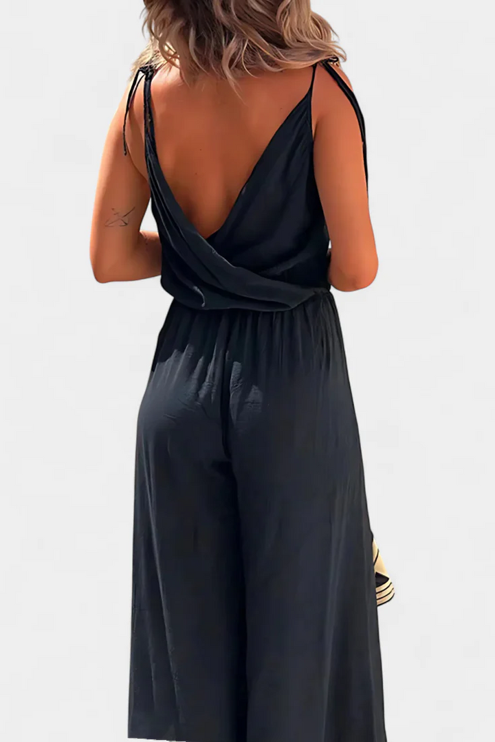 Lizzie - Gewaschenes Baumwoll-Jumpsuit mit Seitenschlitzen