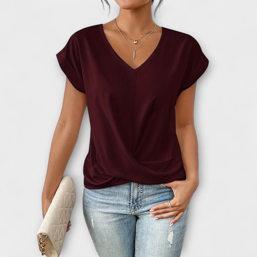 Eloise - Top mit V-Ausschnitt und Knotendetail