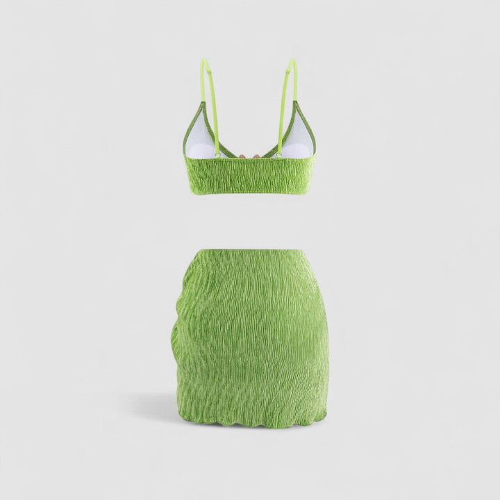 VIOLA | Samt-Bikini mit Sarong – 3 Teile