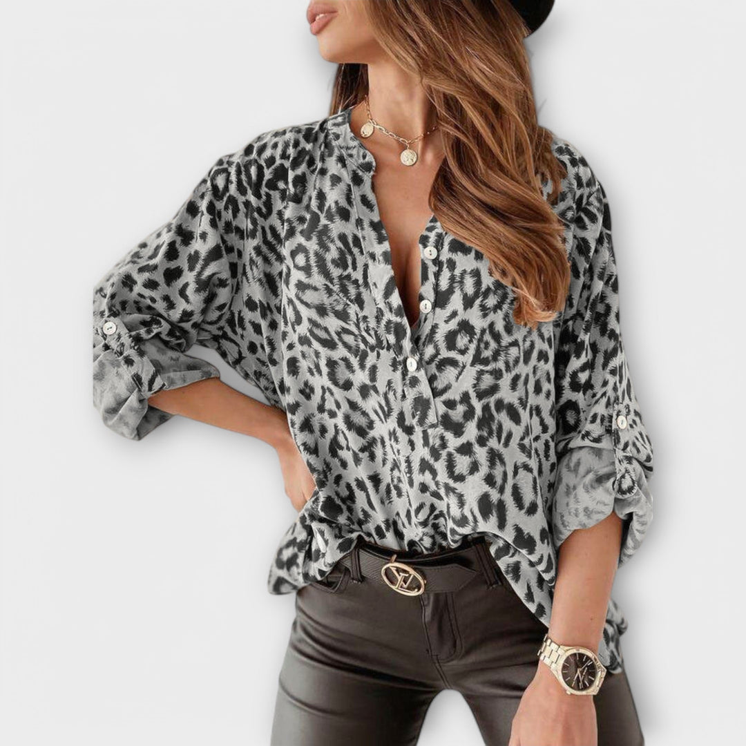 Modebluse mit Leopardenmuster
