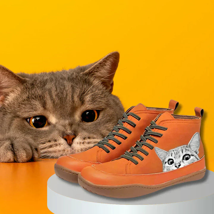 Katz | Lederstiefeletten für Katzenliebhaber