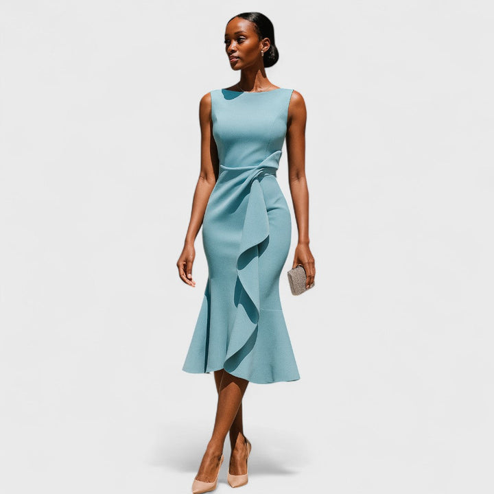 Jelena | asymmetrisches plissiertes Kleid