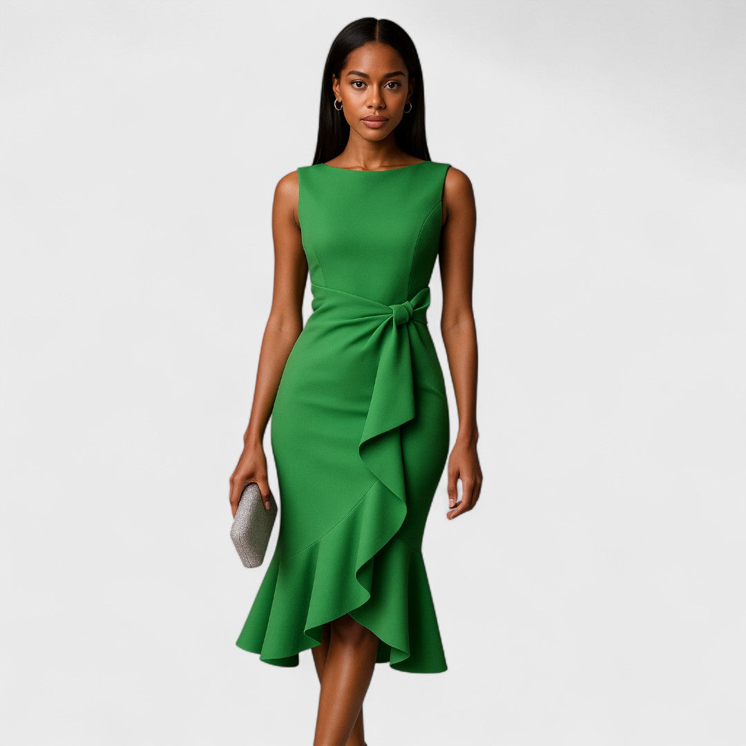 Jelena | asymmetrisches plissiertes Kleid