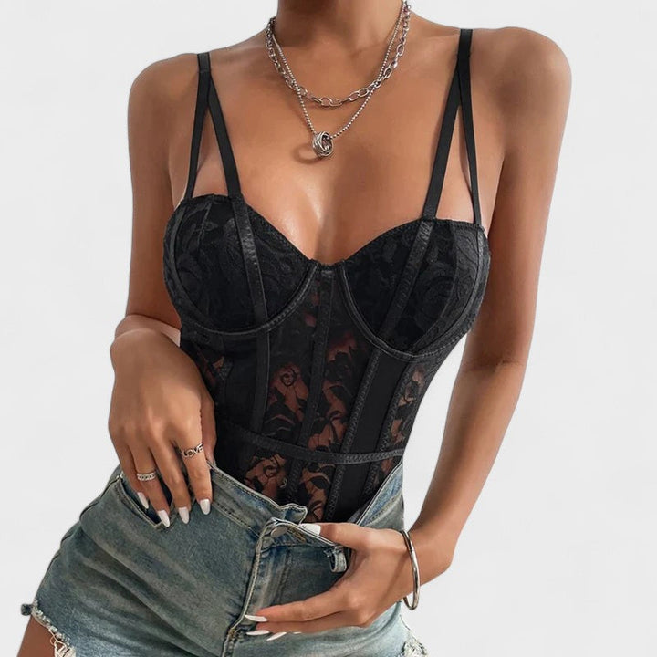 Miloslava | Bestickter Korsett-Bodysuit