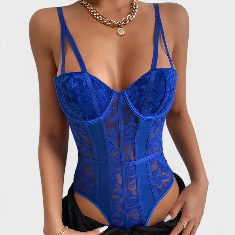 Miloslava | Bestickter Korsett-Bodysuit